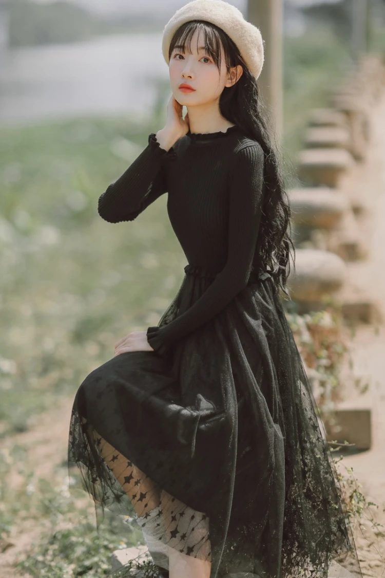 מורי ילדה סתיו חורף נשים סוודר שמלת Alyaboomty מישמש שחור סרוג כוכבים רשת שמלת רומנטי סריגה טול ארוך שמלה מורי ילדה סתיו חורף נשים סוודר שמלת Alyaboomty מישמש שחור סרוג כוכבים רשת שמלת רומנטי סריגה טול ארוך שמלה