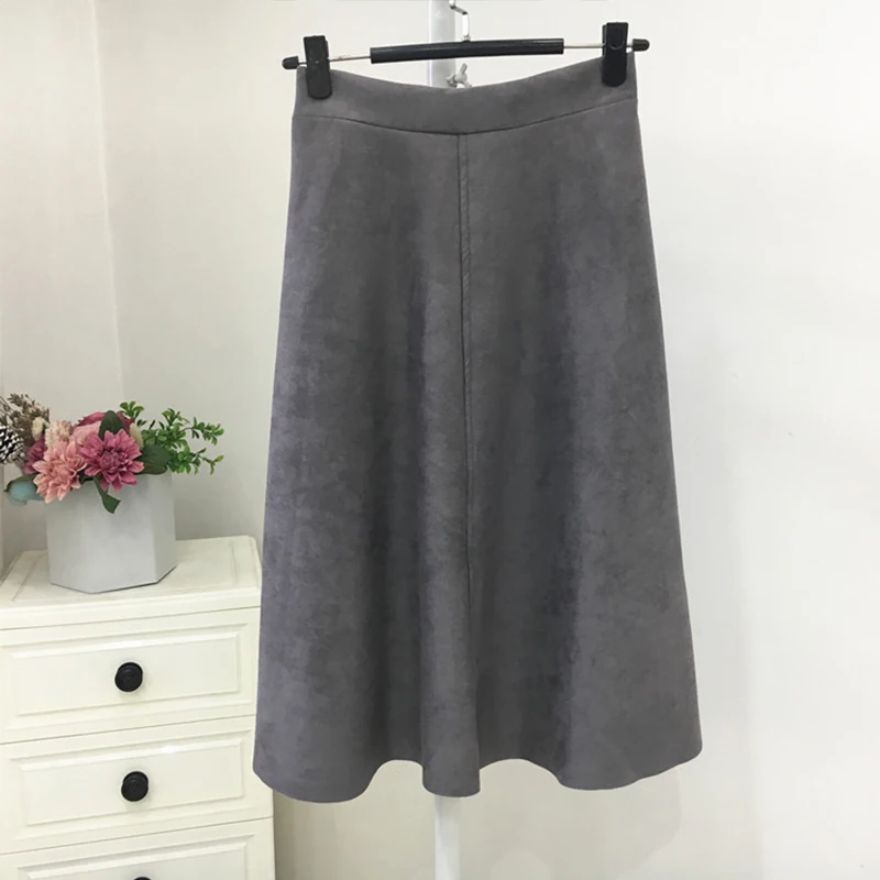 Suede Velvet Midi Skirt Women Autumn Winter High Waist A-line Gray Long Skirts Retro Vintage Flare Pleated Warm Skirt
Suede Velvet Midi Skirt Women Autumn Winter High Waist A-line Gray Long Skirts Retro Vintage Flare Pleated Warm Skirt