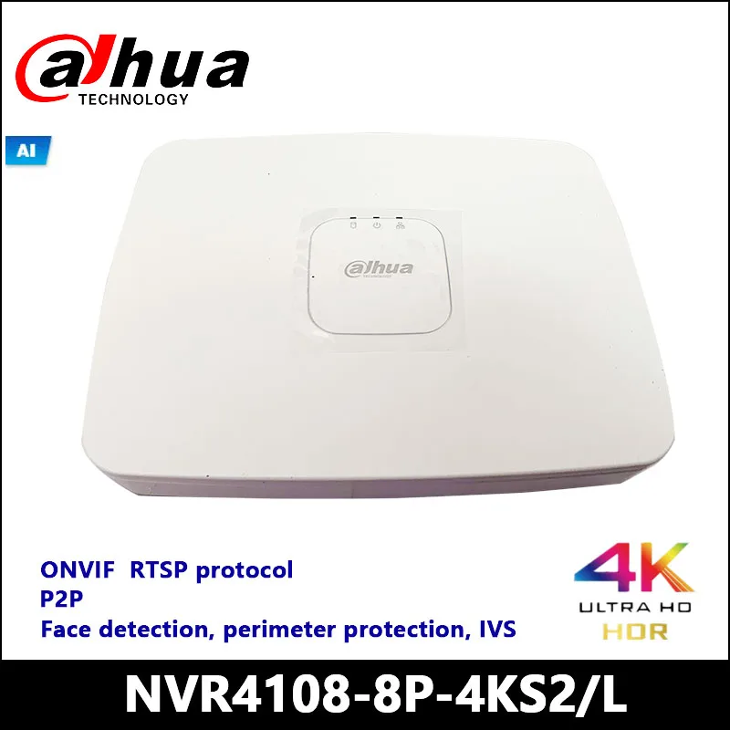 Dahua 8-канальный умный 1U 1HDD 8PoE сетевой видеорегистратор NVR4108-8P-4KS2/L Поддержка ONVIF RTSP