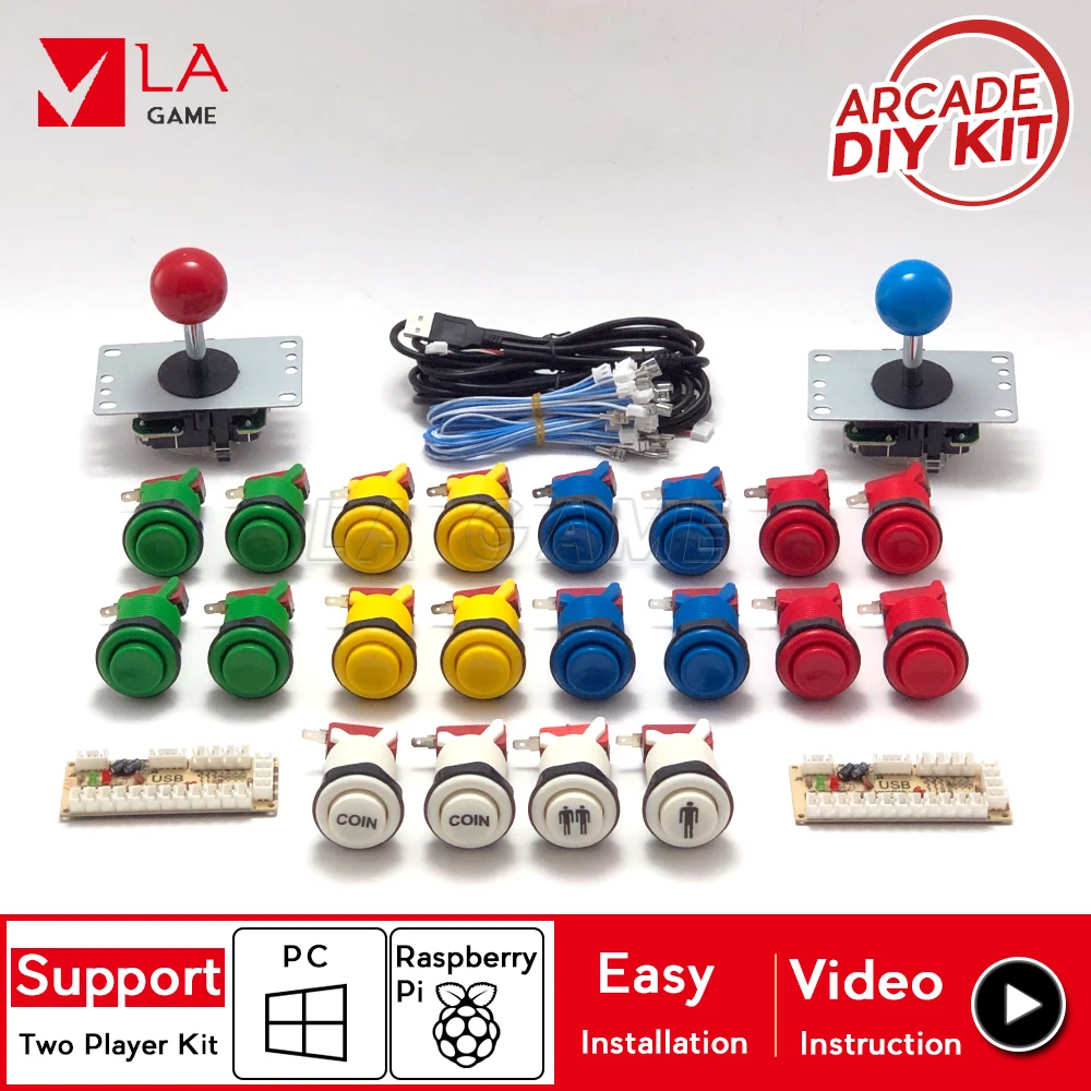 2 player kit arcade diy USB Encoder to PC Rasberry Pi happ button arcade cabinet diy kit 5 pin 8 way joystick arcade controller
2 player kit arcade diy USB Encoder to PC Rasberry Pi happ button arcade cabinet diy kit 5 pin 8 way joystick arcade controller
