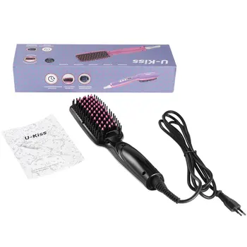 U-Kiss 50-70W Quick Heat Adjustable Temperature Ionic Technology Ion Brush LCD Display Automatic Digital Hair Straightener
U-Kiss 50-70W Quick Heat Adjustable Temperature Ionic Technology Ion Brush LCD Display Automatic Digital Hair Straightener