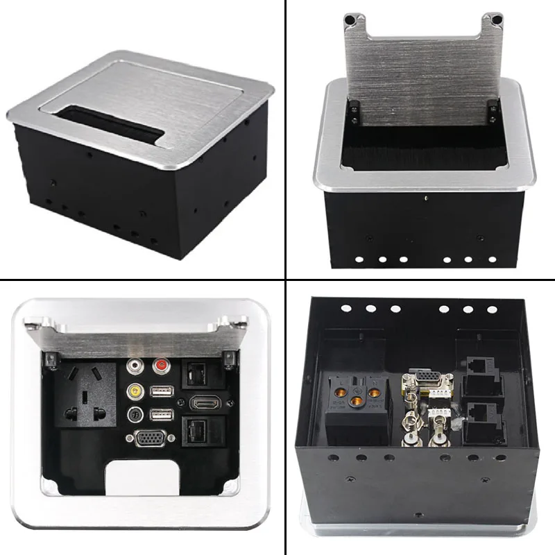 Multimedia Information Box Aluminium Alloy Plate Desktop Socket AV Audio Video USB HDMI Dual Network VGA 3.5mm headphone jack
Multimedia Information Box Aluminium Alloy Plate Desktop Socket AV Audio Video USB HDMI Dual Network VGA 3.5mm headphone jack