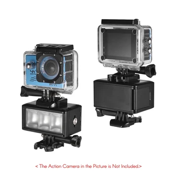 Waterproof Led Video Light Dimmable Lamp Underwater 40M Diving with 900Mah Rechargeable Battery for Gopro 7 Hero Sj4000/Sj5000/X
