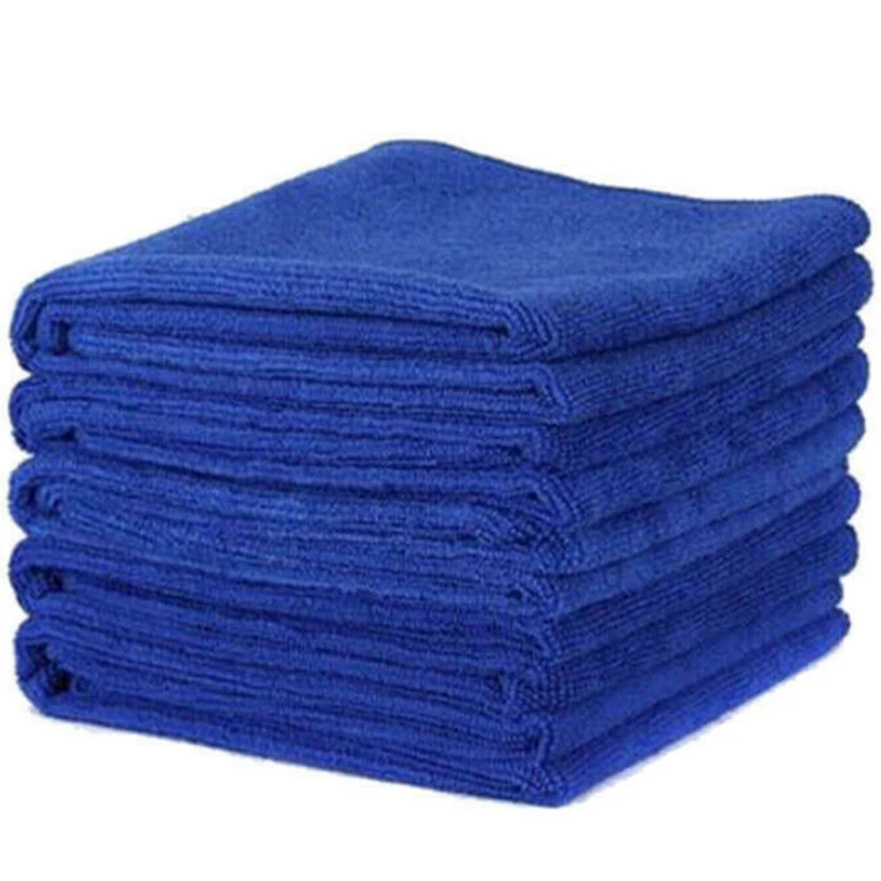 Фото 50X микрофибра чистящая ткань синий набор полотенец для полировки автомобиля Авто