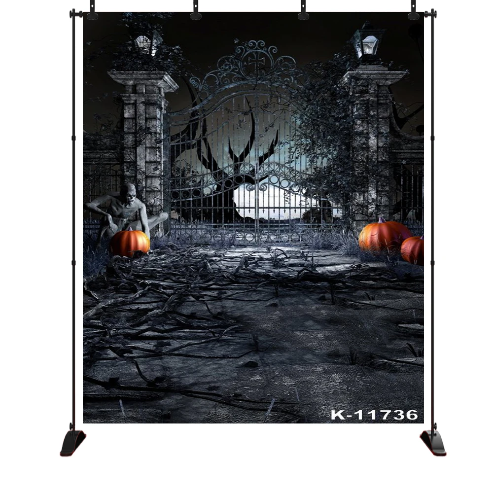 Halloween photography background The spooky cemetery gate Dry branches Monster pumpkin Photo Background Props
Halloween photography background The spooky cemetery gate Dry branches Monster pumpkin Photo Background Props