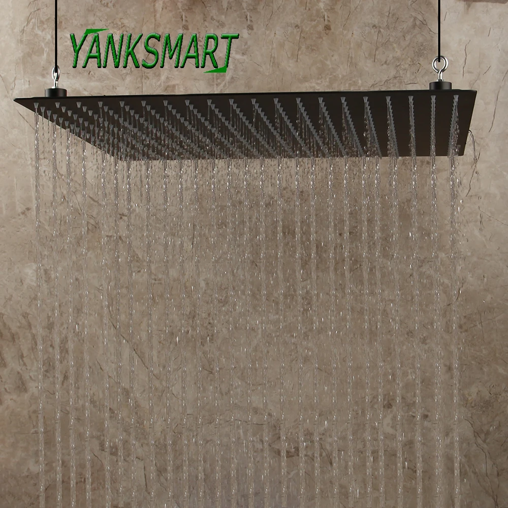 YANKSMART 20'' Inch Black Bathroom Rainfall Square Shower Head Ceiling Mounted Faucets Single Shower Heads Faucet
YANKSMART 20'' Inch Black Bathroom Rainfall Square Shower Head Ceiling Mounted Faucets Single Shower Heads Faucet