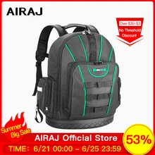 AIRAJ Tool Backpack, Waterproof Tool Bag, Rubber Bottom Storage Bag, Backpack With Multiple Pockets Suitable for Electrician Bag AIRAJ Tool Backpack, Waterproof Tool Bag, Rubber Bottom Storage Bag, Backpack With Multiple Pockets Suitable for Electrician Bag