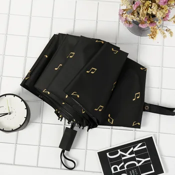 Music Note Print Tri-fold Manual Black Coated Portable Female Outdoor Sun Rain Umbrella UV Protection Sunshade Umbrella Parasol
Music Note Print Tri-fold Manual Black Coated Portable Female Outdoor Sun Rain Umbrella UV Protection Sunshade Umbrella Parasol