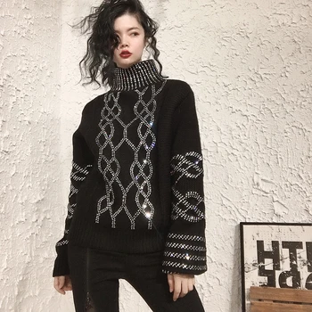 Luxury BlingBling Crystal Beading Women Sweater 2020 Fashion High Quality Round Neck Thick Warm Twist Sweater Knitwear B100
Luxury BlingBling Crystal Beading Women Sweater 2020 Fashion High Quality Round Neck Thick Warm Twist Sweater Knitwear B100
