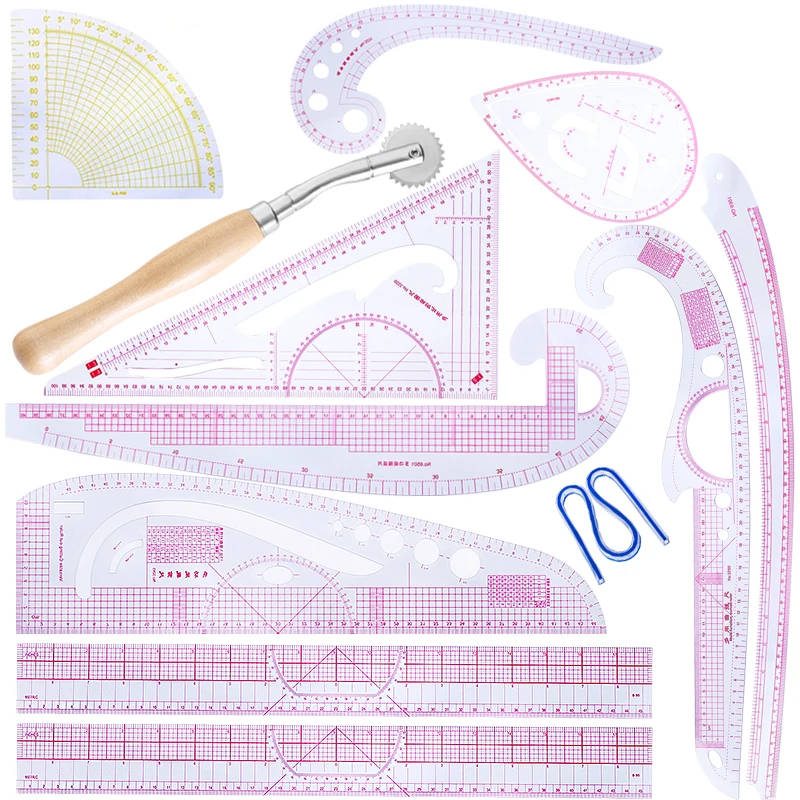 KAOBUY 12PCS Fashion Practical Fashion Ruler Set - Sewing Pattern Making Tools With Stitching Wheel Tool For Designing Patterns
KAOBUY 12PCS Fashion Practical Fashion Ruler Set - Sewing Pattern Making Tools With Stitching Wheel Tool For Designing Patterns