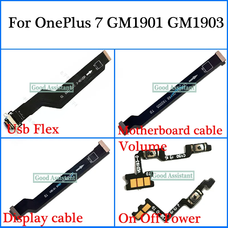 Гибкий кабель для дисплея OnePlus 7 1 + Usb громкоговоритель ВКЛ./ВЫКЛ. Кабель