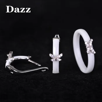 Dazz Wedding Jewelry Sets Earrings rings White Ceramic Small Butterfly Anels Copper Aretes Bridal Ensemble de Bijoux Femme 
Dazz Wedding Jewelry Sets Earrings rings White Ceramic Small Butterfly Anels Copper Aretes Bridal Ensemble de Bijoux Femme