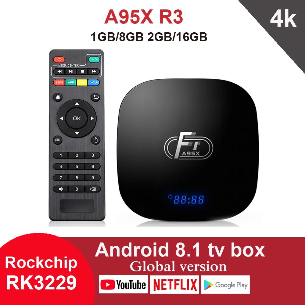 A95X F1 Smart Android 8.1 TV Box Amlogic S905W QuadCore 1GB8GB 2GB16GB 2.4G Wifi Netflix Youtube 4K IPTV Media Player
A95X F1 Smart Android 8.1 TV Box Amlogic S905W QuadCore 1GB8GB 2GB16GB 2.4G Wifi Netflix Youtube 4K IPTV Media Player