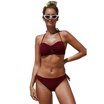 Sexy Lace Up Tie Knot Halter Two Piece Swimsuit Bikini for Women Cute Ladies Tie Knot Front Two Piece Bathing Swimsuit Plus Size
Sexy Lace Up Tie Knot Halter Two Piece Swimsuit Bikini for Women Cute Ladies Tie Knot Front Two Piece Bathing Swimsuit Plus Size