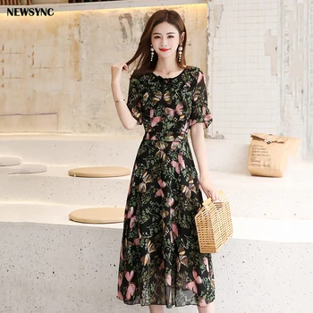 NEWSYNC Women Shot Sleeve Dress 2020 New Summer Spring Office Lady Printing Floral Collect Waist Round Neck Big size Party Dress
NEWSYNC Women Shot Sleeve Dress 2020 New Summer Spring Office Lady Printing Floral Collect Waist Round Neck Big size Party Dress