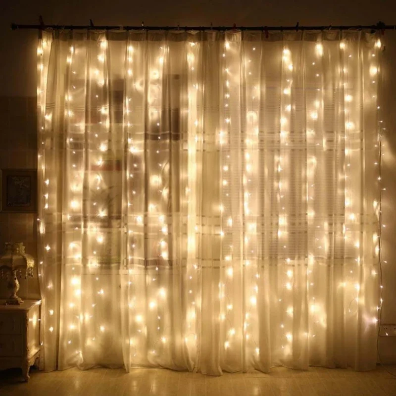 3m LED Curtain Lamp Warm White String Lights Remote Control USB fairy light garland Home decoration lighting Wedding Decor
3m LED Curtain Lamp Warm White String Lights Remote Control USB fairy light garland Home decoration lighting Wedding Decor