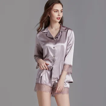 Spring And Summer Pajamas Female Lace Thin Silk Ladies Long Sleeve Suit Spicy Homewear Lounge Negligee Pijamas Cortos Mujer
Spring And Summer Pajamas Female Lace Thin Silk Ladies Long Sleeve Suit Spicy Homewear Lounge Negligee Pijamas Cortos Mujer