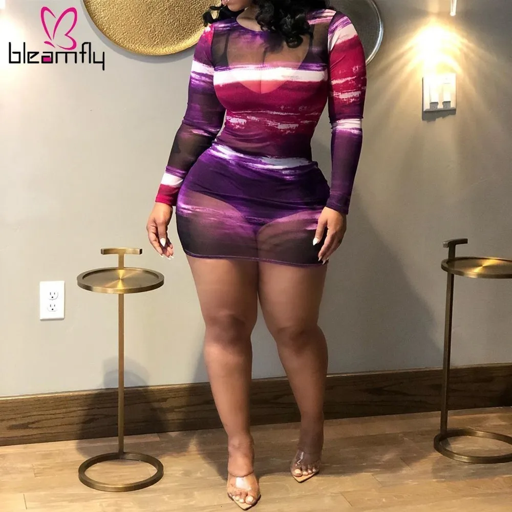 Mesh Sheer Stripe Print Dress Women O-Neck Long Sleeve Tight Mini Dresses Summer Party Club Clothes Skinny See Through Vestido
Mesh Sheer Stripe Print Dress Women O-Neck Long Sleeve Tight Mini Dresses Summer Party Club Clothes Skinny See Through Vestido