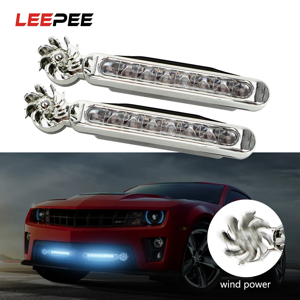 LEEPEE 1 Pair LED Wind PoweredCar Lamp Vehicle Light No Need External Power Supply with Rotation Fan Car Daytime Running Lights
LEEPEE 1 Pair LED Wind PoweredCar Lamp Vehicle Light No Need External Power Supply with Rotation Fan Car Daytime Running Lights