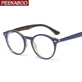 Peekaboo women's round glasses optical frames rivet female accessories retro eyeglasses for men clear lens black leopard blue 
Peekaboo women's round glasses optical frames rivet female accessories retro eyeglasses for men clear lens black leopard blue