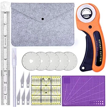 Nonvor Rotary Cutter Set Mat Cloth Knife Leather Fabric Circular Quilting Patchwork Ruler Cutting Cutter Blade Sewing Tool
Nonvor Rotary Cutter Set Mat Cloth Knife Leather Fabric Circular Quilting Patchwork Ruler Cutting Cutter Blade Sewing Tool