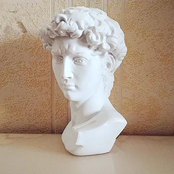 

David Head Portraits Bust Gypsum Statue Michelangelo Buonarroti Sculpture Home Decor Craft Sketch Practice L1239