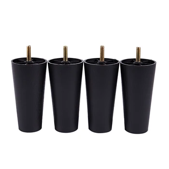 4Pcs/Set Tapered Plastic Sofa Legs and Chair Legs M8 Thread (Metric 8Mm) Replacement Furniture Legs with Leg Mounting Plates