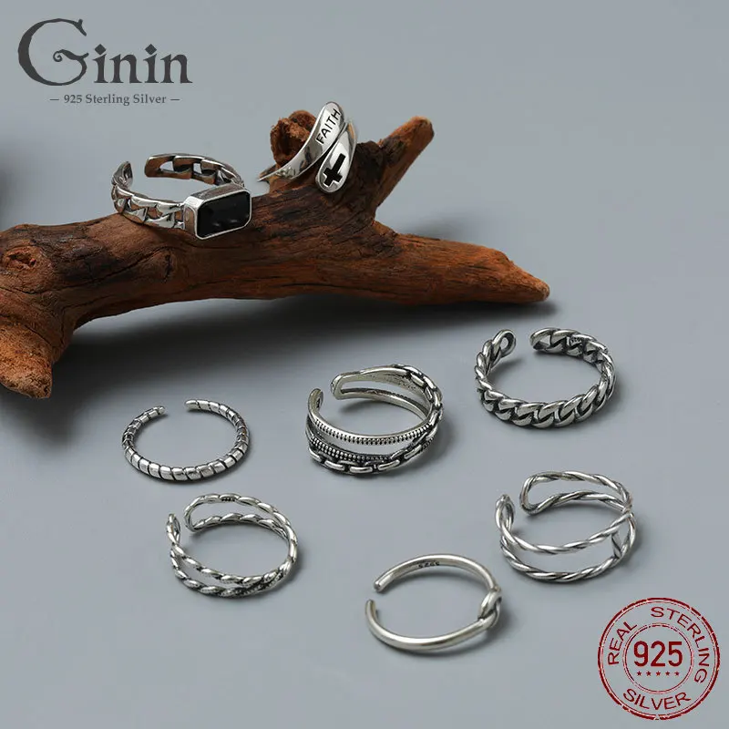 Ginin 925 Sterling Silver Ring Female Korean Retro Black Zircon 2021 Trendy Unique Simple Couple Finger Open Adjustable Jewelry
Ginin 925 Sterling Silver Ring Female Korean Retro Black Zircon 2021 Trendy Unique Simple Couple Finger Open Adjustable Jewelry