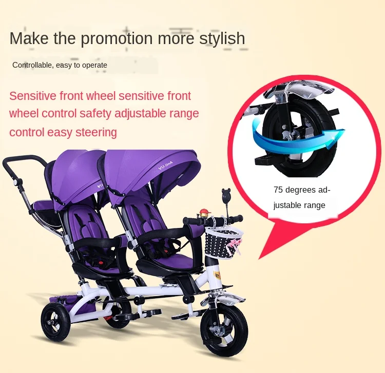 triciclo infantil The Children Tricycle Twin Baby Cart Double Bicycle Light Baby Stroller 3 Wheel Tricycle Baby Bike triciclo infantil The Children Tricycle Twin Baby Cart Double Bicycle Light Baby Stroller 3 Wheel Tricycle Baby Bike
