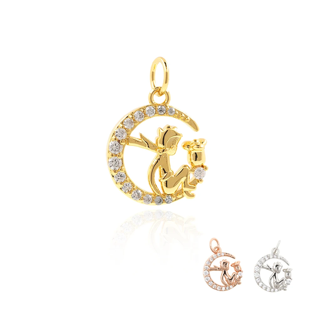 Angel Necklace Brass Zircon Moon Pendant Bracelet Charm DIY Jewelry Making Accessories
Angel Necklace Brass Zircon Moon Pendant Bracelet Charm DIY Jewelry Making Accessories