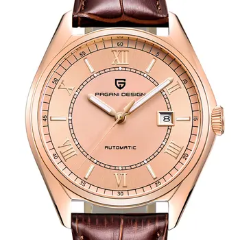 43 mm Pagani design Rose gold dial date Luminous hands automatic men's watches Leather strap business men's mechanical watches
43 mm Pagani design Rose gold dial date Luminous hands automatic men's watches Leather strap business men's mechanical watches