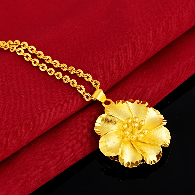 Classical 18K Yellow Gold Flower Pendant Necklace For Women O Shape Chain Korea Fashion Flower Pendant Wedding Fine Jewelry Gift
Classical 18K Yellow Gold Flower Pendant Necklace For Women O Shape Chain Korea Fashion Flower Pendant Wedding Fine Jewelry Gift