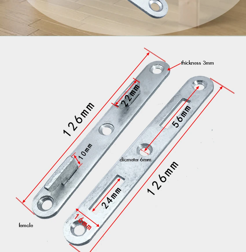 Generic 1Set Bed Hinge Universal Bed Rail Brackets Hinge 2 Hooks,for