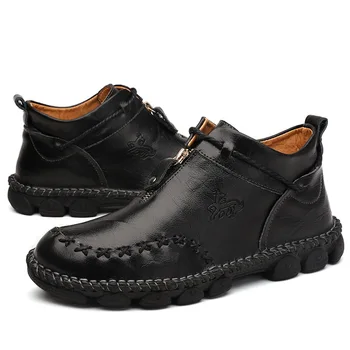 2019 New Flat heel men Boots Genuine Leather Shoes male Round head Solid Color Zip fashion Men's winter Boots Size 38-48
2019 New Flat heel men Boots Genuine Leather Shoes male Round head Solid Color Zip fashion Men's winter Boots Size 38-48