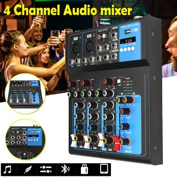 4 Channel bluetooth Microphone 48V Sound Mixer Console Professional Karaoke Audio Mixer Amplifier With USB For Karaoke KTV Party
4 Channel bluetooth Microphone 48V Sound Mixer Console Professional Karaoke Audio Mixer Amplifier With USB For Karaoke KTV Party