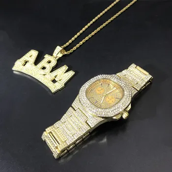 Luxury Men Fashion Gold Color Watch & Bracelet Combo Set Ice Out Cuban Watch Top Brand Hip Hop Watch For Men
Luxury Men Fashion Gold Color Watch & Bracelet Combo Set Ice Out Cuban Watch Top Brand Hip Hop Watch For Men