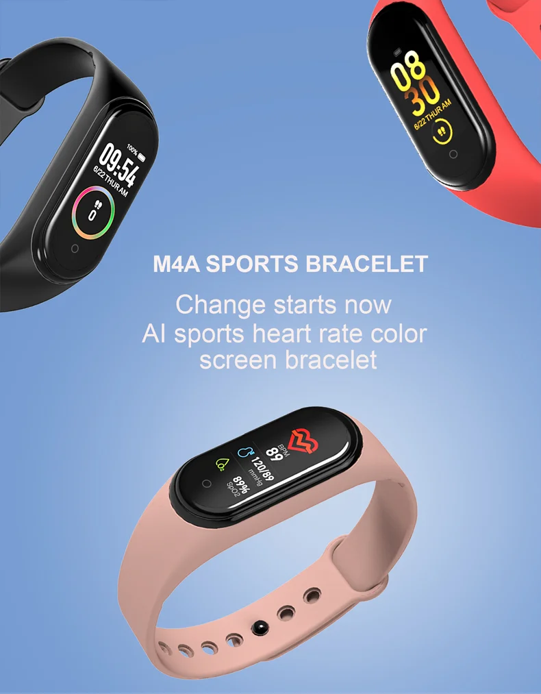 M4 Women Smartwatch Smart Bracelet Wristband Fitness Tracker GPS Android IOS Bluetooth Call
M4 Women Smartwatch Smart Bracelet Wristband Fitness Tracker GPS Android IOS Bluetooth Call