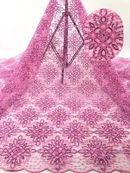 NIAI Pink Latest French Nigerican Sequins Mesh Lace Fabric 2019 High Quality African Laces Fabric For Wedding Dress NI2157-7
NIAI Pink Latest French Nigerican Sequins Mesh Lace Fabric 2019 High Quality African Laces Fabric For Wedding Dress NI2157-7