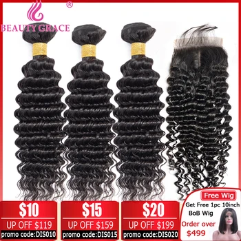 deep wave bundles with closure 100% human hair 3 bundles with closure Brazilian hair weave bundles non-remy hair extension
deep wave bundles with closure 100% human hair 3 bundles with closure Brazilian hair weave bundles non-remy hair extension