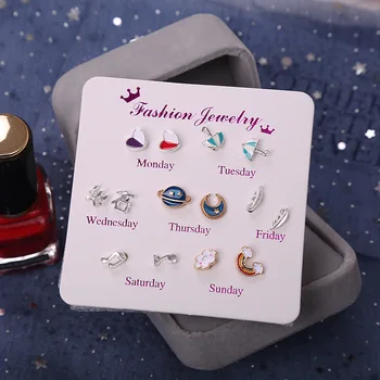7-Pack Heart Ear Stud Student Simple Korean-style Cute Set Rainbow Earrings Jewelry
7-Pack Heart Ear Stud Student Simple Korean-style Cute Set Rainbow Earrings Jewelry