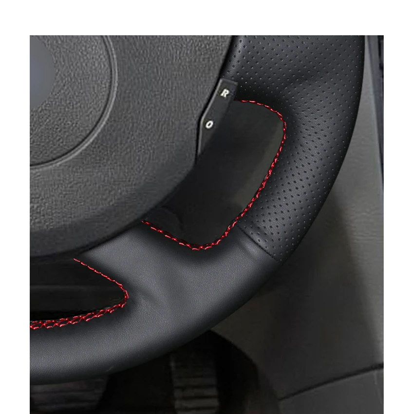 Сшитая вручную черная Обложка рулевого колеса из искусственной кожи для Nissan