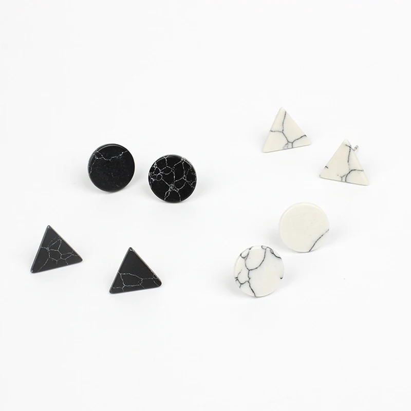Black Triangle Round Geometric Stud Earring Korean Style Plastic Marble Pattern Push Back Earrings For Women Men Chic Jewelry
Black Triangle Round Geometric Stud Earring Korean Style Plastic Marble Pattern Push Back Earrings For Women Men Chic Jewelry