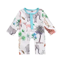 Infant Long Sleeve Romper with Animal World Print Classic Round Neck Single-breasted Spring Autumn Cotton Clothing
Infant Long Sleeve Romper with Animal World Print Classic Round Neck Single-breasted Spring Autumn Cotton Clothing