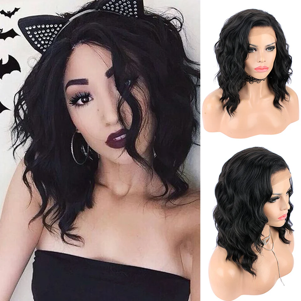 Pinkshow Black Wig Synthetic Lace Front Wig Short Bob Wigs For Black Women Deep Wave Lace Front Wigs Heat Resistant Fiber
Pinkshow Black Wig Synthetic Lace Front Wig Short Bob Wigs For Black Women Deep Wave Lace Front Wigs Heat Resistant Fiber