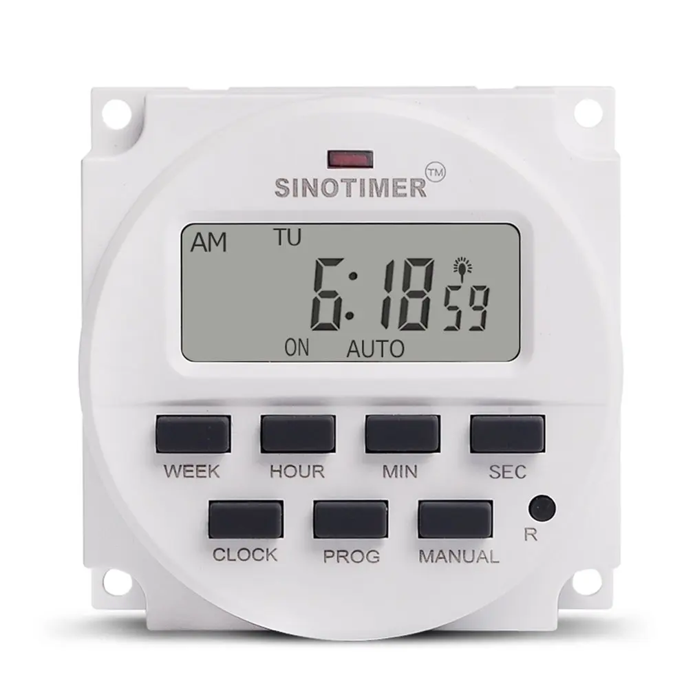 SINOTIMER 220V Weekly 7 Days Programmable Digital Time Switch Relay Timer Control for Electric Appliance 8 ON/OFF Setting
SINOTIMER 220V Weekly 7 Days Programmable Digital Time Switch Relay Timer Control for Electric Appliance 8 ON/OFF Setting