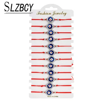 Boho 12 pcs/set Blue Evil Eyes Rhinestone Charm Bracelets Set For Women Handmade Adjustable Red String Braided Bracelet Jewelry
Boho 12 pcs/set Blue Evil Eyes Rhinestone Charm Bracelets Set For Women Handmade Adjustable Red String Braided Bracelet Jewelry