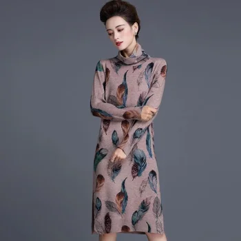Fall Winter Korean Vintage Womens Turtleneck Printed Sweater Dress , Female Woman Knit Sweaters , Knitted Dresses for Woman
Fall Winter Korean Vintage Womens Turtleneck Printed Sweater Dress , Female Woman Knit Sweaters , Knitted Dresses for Woman