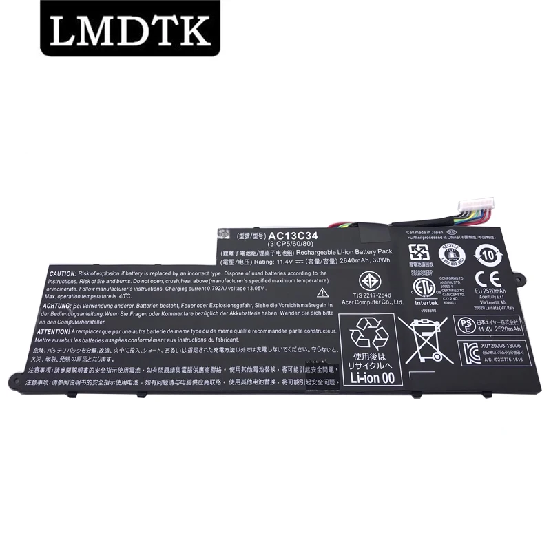 

LMDTK New Laptop Battery For Acer Aspire V5-122P 132 E3-111 112 ES1-111M MS237 KT.00303.005 AC13C34