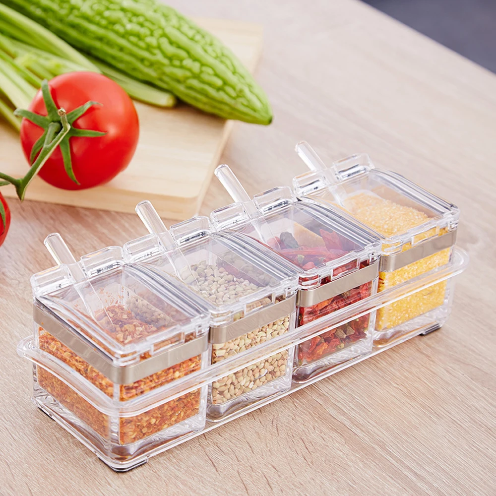 Seasoning Box Spice Jar Set Condiment Cruet Bottle Condiment Dispenser Kitchen Supplies Storage Container with Lid Cover & Spoon
Seasoning Box Spice Jar Set Condiment Cruet Bottle Condiment Dispenser Kitchen Supplies Storage Container with Lid Cover & Spoon