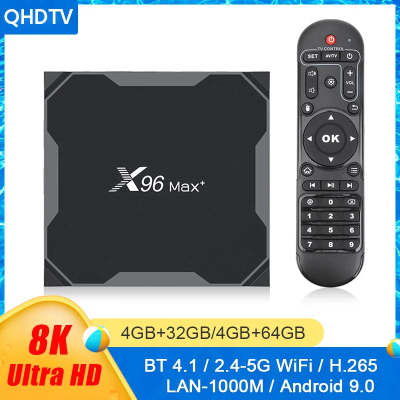 X96 MAX Plus TV BOX Android 9.0 QHDTV 2GB 4GB DDR3 Amlogic S905X3 Quad Core Wifi 2.4/5G 8K Media Player Smart Tv Box X96 MAX+
X96 MAX Plus TV BOX Android 9.0 QHDTV 2GB 4GB DDR3 Amlogic S905X3 Quad Core Wifi 2.4/5G 8K Media Player Smart Tv Box X96 MAX+
